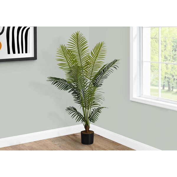 Black Green 57-Inch Palm Tree Indoor Faux Fake Floor Potted Artificial Plant, image 2